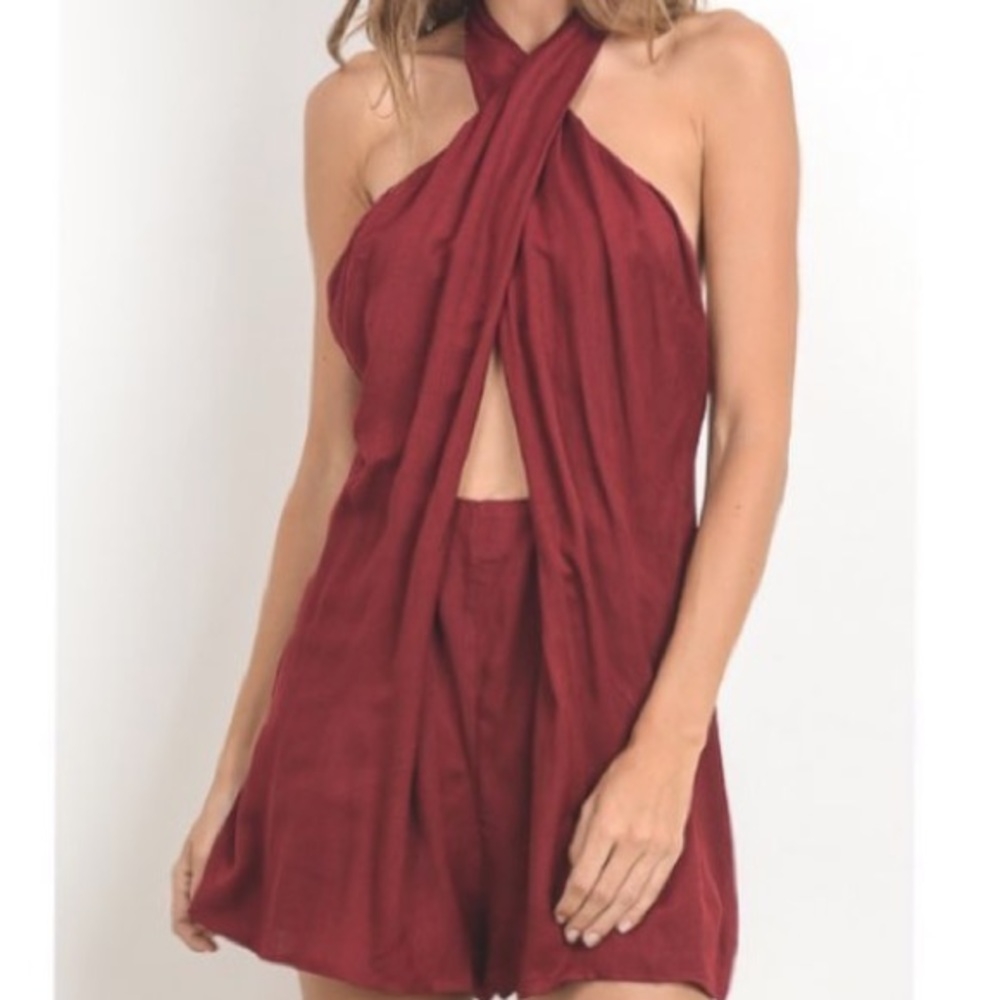 Burgundy Romper